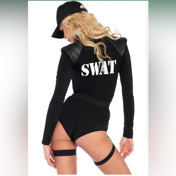 Leg Avenue womens 5 Pc Swat Team Babe Costume - Picture 2 of 7